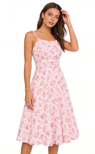 Image of Belle Poque Women's Spaghetti Strap Midi Vintage Tea Party Dress | Belle Poque Women's Spaghetti Strap Midi Vintage Tea Party Dress,A-line,Cocktail Dress,Graduation Homecoming Dress