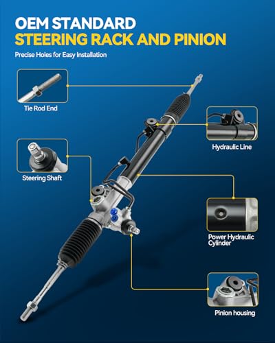 PHILTOP Hydraulic Power Steering Rack and Pinion Fit for 2005-2014 Tacoma Base 2.7L RWD, 2005-2013 Tacoma X-Runner 4.0L RWD Replace 262647