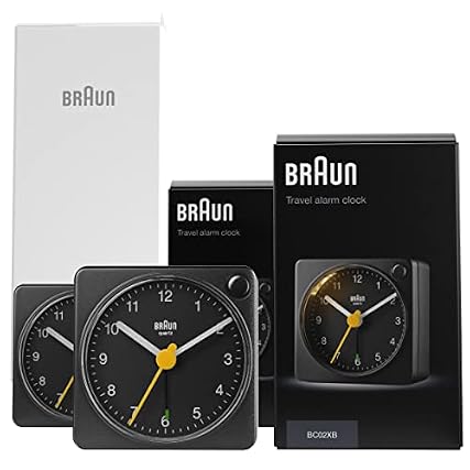 Braun Classic Black Travel Analogue Alarm Clock Home Gift Bundle with Snooze and Light, Compact Size, Quiet Braun Classic Black Travel Analogue Alarm Clock Home Gift Bundle with Snooze and Light, Compact