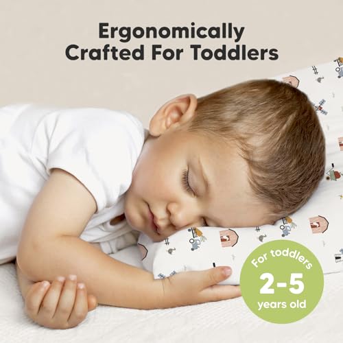 Image of KeaBabies Organic Toddler Pillow with Pillowcase, Jumbo 14X20 (Barn) | Soft Cotton Toddler Pillows for Sleeping, Machine Washable, Perfect for Travel, School, Daycare, Nap, Kids Toddler Bed Set