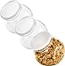 DilaBee 3 Pack Plastic Candy Jar - 48oz Round Candy Jars with Lids for Candy Buffet, Kitchen & Office Desk - Plastic Jars with Lids for Candy, Cookies & Snacks - Clear Jar with Labels BPA-Free
