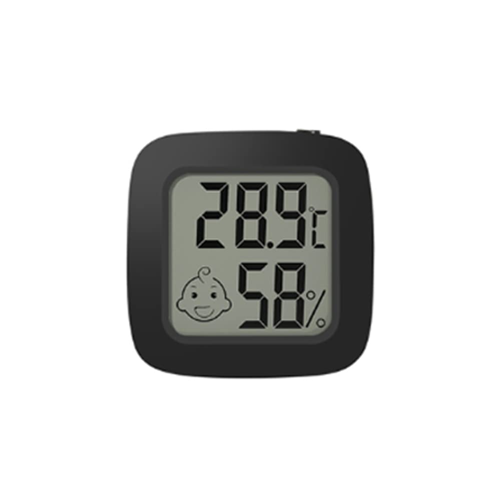 Aisuoka Mini LCD Digital Thermometer Hygrometer Magentic Temperature Meter Humidity Sensor Weather Station Black