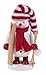 Wooden Glittery Snowman Nutcracker with Skis and Poles - 6" Tall