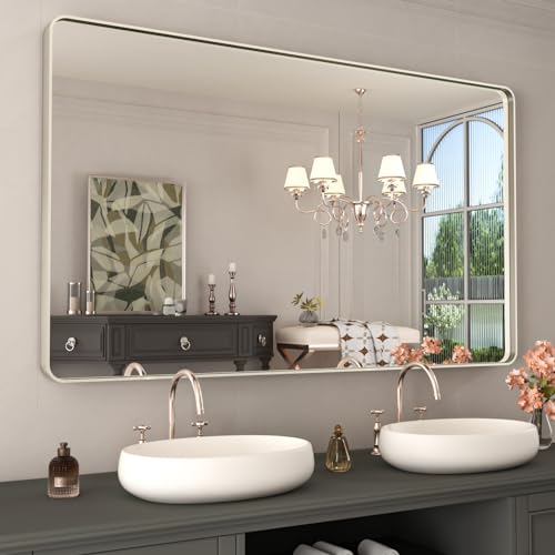 WEER Bathroom Vanity Mirror Brushed Nickel 50X30 Inch