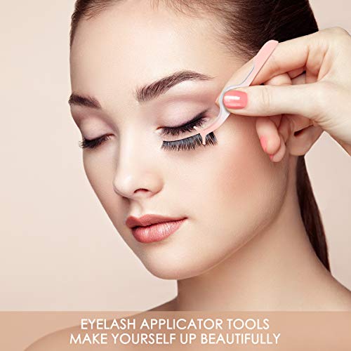 SENXILLER Eyelash Comb Metal Teeth and Folding, False Eyelash Applicator Tool Extension Tweezers Remover Clip Tweezers Nipper (Purple & Orange)