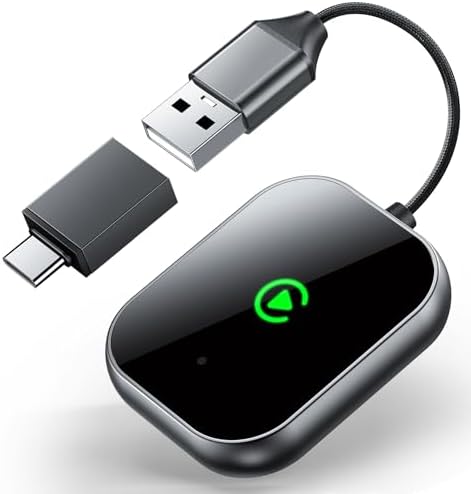 Wireless CarPlay Adapter for iPhone - Convert CarPlay Wired to Wireless, No Latency, Plug and Play, Compatible with iOS 10+ & OEM Wired CarPlay Cars