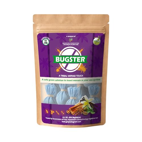 Bugster | Organic Pest Control Pouches for Kitchen & Food Storage – Natural Herbal Insect Repellent for Ants and Other Pest | Non-Toxic & Eco-Friendly | Pouch (Pack of 10)