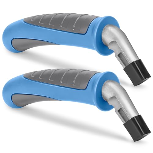 Milifox Car Door Handle for Disabled Elderly, Handly Car Handle Assist Mobility Aid, Assistance Support Portable Handles for Disability, Light Blue and Grey 2 Pcs