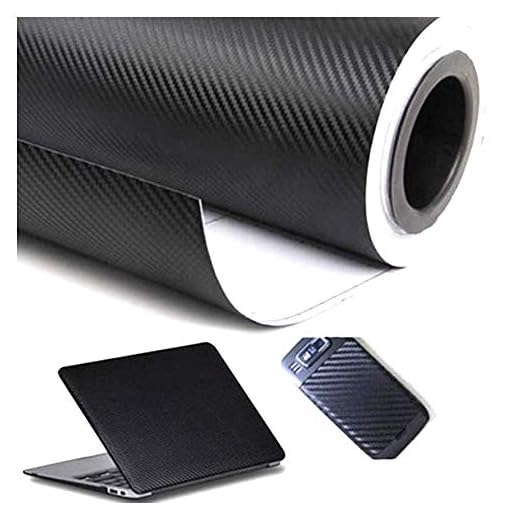 LaoSiJi 3D kolfiber vinyl vattentät lim/självhäftande skydd svart lämplig för bilar/klistermärken för bil/motorcykelomslag/DIY-/1520 mm x 300 mm