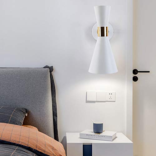 Aplique de pared E27 Macaron con pantalla de metal ajustable para dormitorio 4