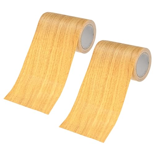 Image of M METERXITY 2-Roll Wood Grain Repair Tape, 3.15in x 15ft Textured Realistic Self-Adhesive Wood Floor Tape Contact Paper for Furniture /Floors /Home [Golden Camel Pine]