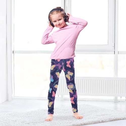 Girls' Leggings Girls Stretch Leggings Laser Butterfly Children's Yoga Pants Clothes2