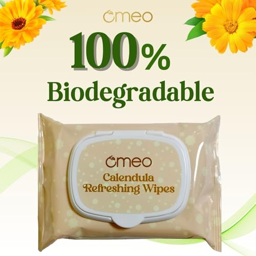 Image of Omeo Aloe Vera (Pack of 3) and Calendula (Pack of 3) Refreshing & Hydrating Wet Wipes, 25N in Each | Face Cleansing, Makeup Remover Wipes with Mint Oil & Vitamin E | Sulphate, Paraben & Alcohol Free - Women and Men