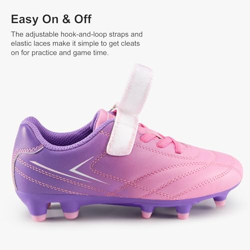 Stelle Girls Soccer Cleats Kids Firm Ground Girls Softball Cleats Athletic Outdoor Football Baseball Shoes for Little Big Kids by Stelle - Image 4