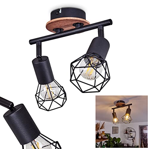 Deckenleuchte Baripada, Deckenlampe im Retro/Vintage Design aus Metall/Holz...