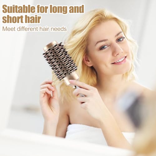Qaestuan Cepillo Redondo para Secar con Secador, de Cerámica y Cerdas de Jabalí, con Pasadores de Nailon - para Peinar, Rizar, Alisar y Dar Brillo (45mm) - imagen 7