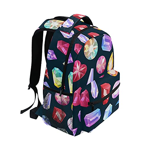 OTVEE Gemstones Seamless Pattern Backpack School Travel Bag Book Computer Laptop Bag Backpack Durable Casual Hiking Camping Daypack Purse For Girls Boys Teenagers Women Men2