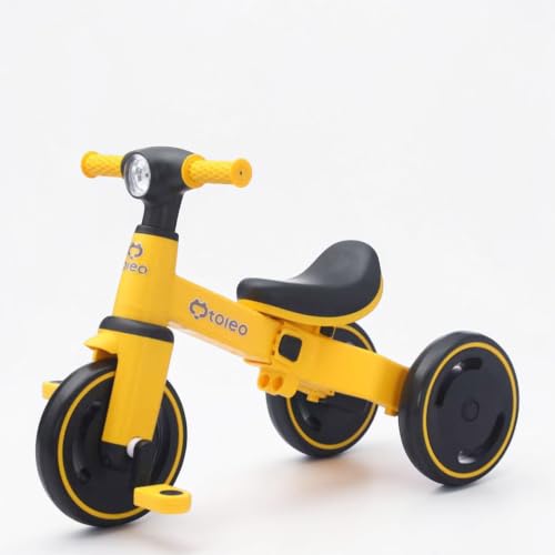 Image of 3-in-1 Toddler Tricycle | Slide, Pedal & Balance Bike for Kids | Adjustable Seat, Silent Wheels & Sturdy Frame | Ideal for 10 Months to 3 Years (Yellow)