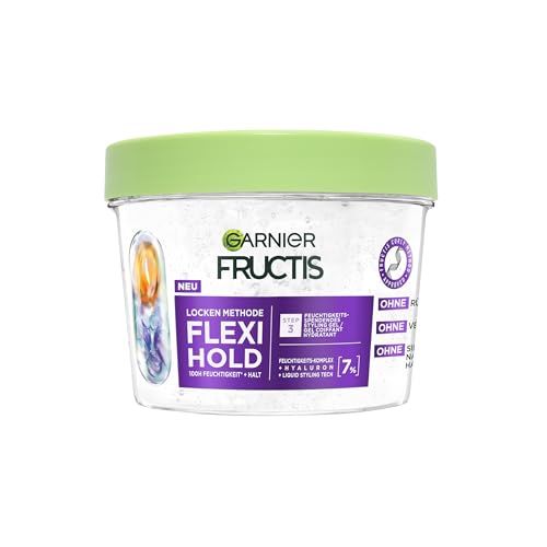 Garnier Fructis Locken Methode Flexi Hold, feuchtigkeitsspendendes Gel für alle Lockentypen mit 7% Feuchtigkeits-Komplex, 370 ml