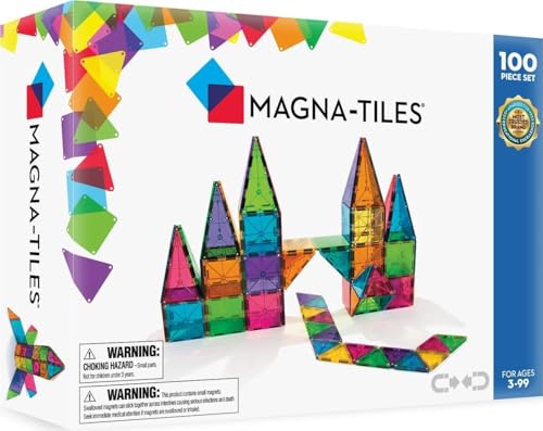 Image of MAGNA-TILES Classic 100-Piece Magnetic Construction Set, The Original Magnetic Building Brand