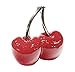 Produktbild Moderne Skulptur Dekofigur Kirsche Double Cherry aus Keramik Rot/Silber 12x12 cm