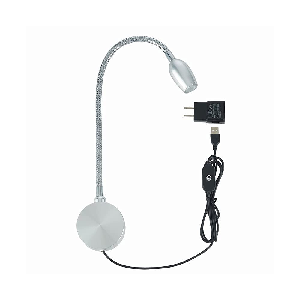 Lampe de chevet flexible à brancher pour lecture nocturne confortable