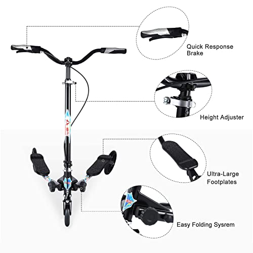 AODI 3 Wheel Foldable Swing Scooter