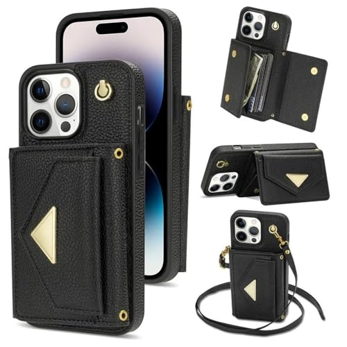 Étui en cuir de style sac à bandoulière pour téléphone iPhone 15 Pro Max