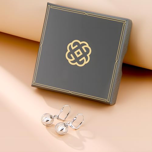 ALEXCRAFT 925 Sterling Silver Pearl Dangle Drop Earrings for Women Trendy Hypoallergenic Leverback 14k Gold Plated Lightweight Ball Pearl Earrings Dangling Statement Freshwater Pearls Jewelry Gifts 6