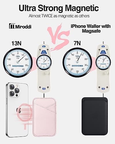 Miroddi Magnetic Wallet Card Holder For Magsafe, Mag-Safe Wallet For Iphone 14/13/12 Series, 0.12" Invisible Ultra-Thin For Iphone Wallet, Mag-Safe Wallet, 2 Independent Card Slot [Pink] #TOP1