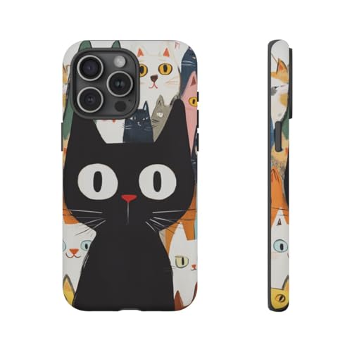 Chat noir coque iPhone 15 Pro Max protection mate pour les amoureux des félins au quotidien