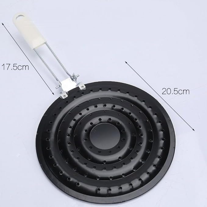 Image of Kitchen Heat Diffuser Reducer Flame Simmer Plate Frying Plate Solid Stainless Steel Heat Diffuser For Gas Stove, Nonstick Simmer Flame Arrester, Kitchen Cookware Reducer Hot Roaster Black