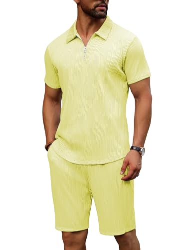 Tenue d'été décontractée homme URRU ensemble polo et short pour rester au frais