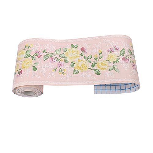Yifasy Floral Wallpaper Border Self Adhesive Pvc Tiles Sticker Roll Removable Bathroom Kitchen Wall Decoration Yellow Peony #TOP1