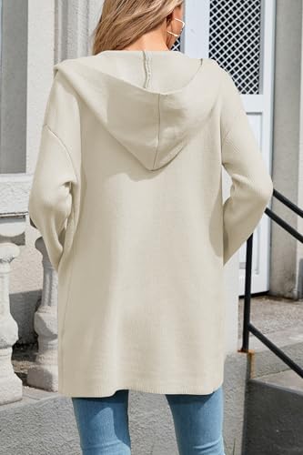 Image of Cakulo Womens Long Hooded Cardigan Sweaters Oversized Fall Cardigans 2025 Open Front Knit Sweater Coats Pockets