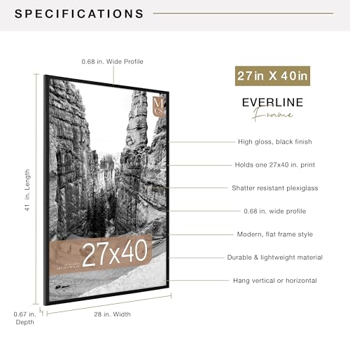 Image of MCS Everline Movie Poster Frame, 27x40, Black