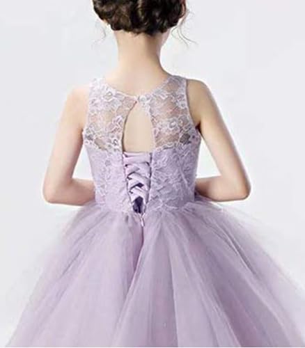 Tulle Flower Girl Dresses High Low Girls Pageant Dress Lace Applique Princess Ball Gowns for Girls2