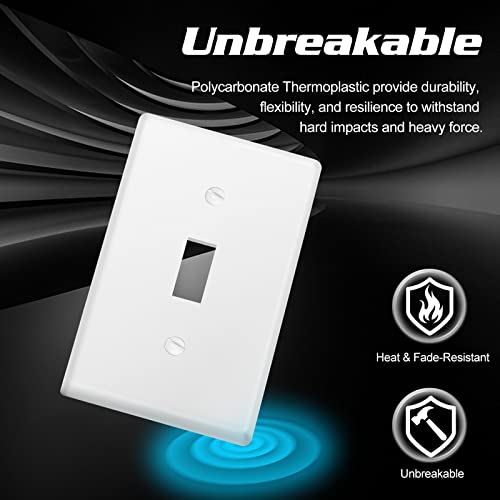 Cubierta de tomacorriente y placa de pared blanca termoplástica para palanca 4