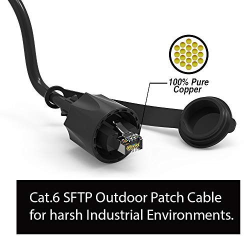 Cable Patch Cat 6 SFTP Exterior Industrial 30.48 m Negro miniatura 3