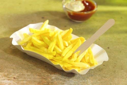 Papstar Schalen / Schüsseln pure, weiß, (250 Stück), eckig, 9 x 14 x 3 cm, TÜV-zertifiziert, aus 100% Frischfaserkarton, kompostierbar, lebensmittelecht, #11303