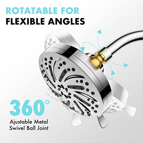 High Pressure Rain Shower Head - 𝟖 𝐌𝐨𝐝𝐞𝐬 Chrome Fixed Increase Water Pressure Boosting Wide Showerhead Even at Low Flow&Pressure, Efficient Flexible Flow Adjustable 1.75&1.8 GPM or 2.5 GPM High Pressure Rain Shower Head - 𝟖 𝐌𝐨𝐝𝐞𝐬 Chrome Fixed Increase Water Pressure Boosting Wide Showerhead Even at Low Flow&Pressure, Efficient Flexible Flow Adjustable 1.75&1.8 GPM or 2.5 GPM