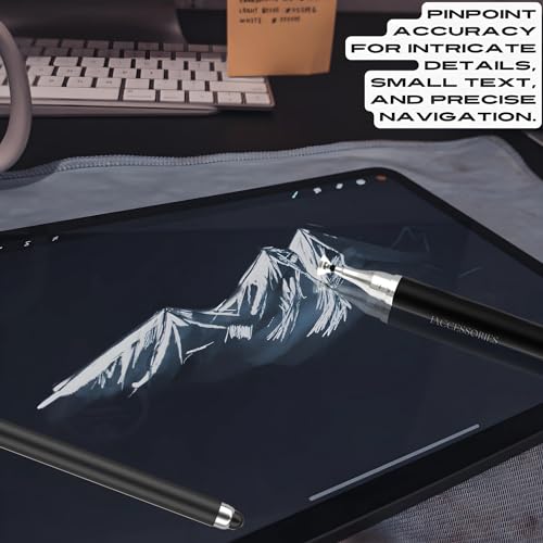 Image of 2-Way Dual-Sided Stylus Pen for All Touch Screen Devices Android Mobile Phones Tablets Pads Smartphones - Black