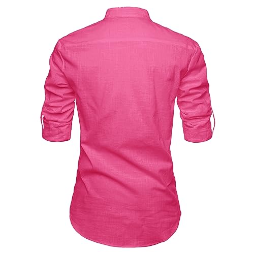 Image of Men's Full Sleeve Beige Color Cotton Blend Spread Slim Fit Shirt Style Kurta for Men and Boys
