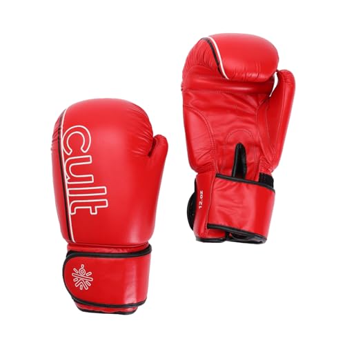 Image of CULTSPORT Boxing Gloves for Men & Women | Foam Padding | Punching Bag Gloves for Boxing, Training, Kickboxing, Muay Thai, MMA | 14 Oz Boxing Gloves | Red