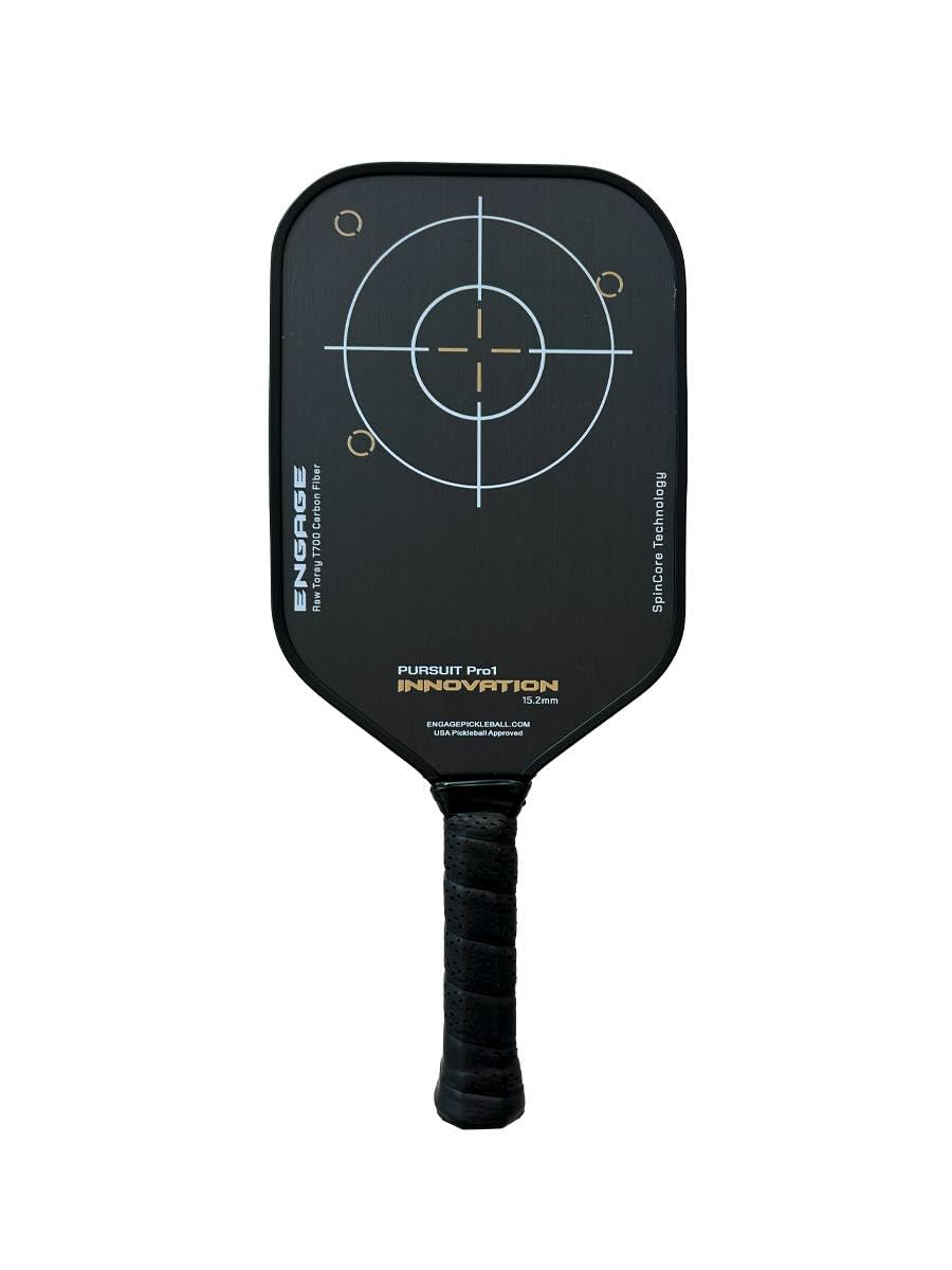 Engage Pursuit Pro1 Pickleball Paddle, T700 Carbon Fiber, 15.2mm, 7.8-8.2oz, USAPA-Approved, (Arctic Gold, 15.2mm Core)