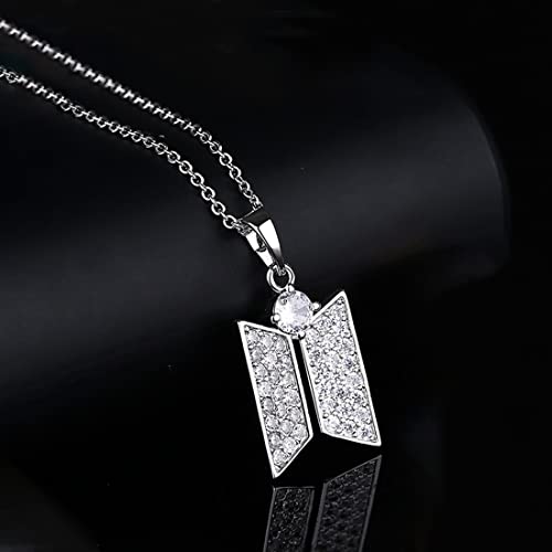 Bts Rhinestone SANNIDHI BTS Rhombus Pendant Necklace for BTS Army Fans Gifts,Alloy ...