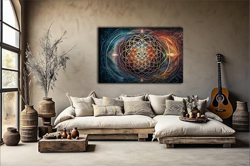Fleur de vie peinture murale abstraite pour une chambre zen - 7