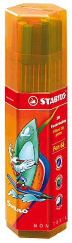 STABILO - Premium-Filzstift - Pen 68-20er Big Pen Box Swano Edition - mit 20 verschiedenen Farben
