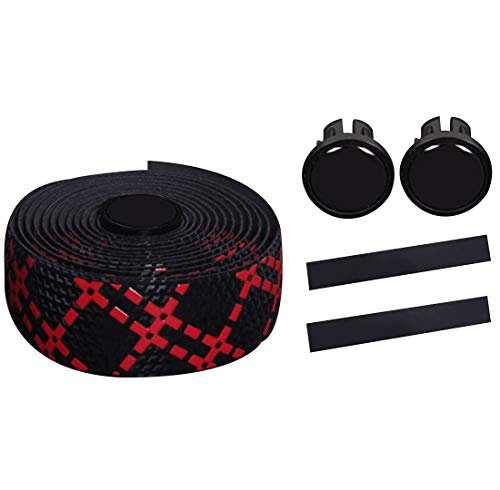 Szblaze 2 Rolls Silica Gel Bike Handlebar Tapes Wrap With Bar Plugs For Road Mountain Bicycle Cycling (Black White) #TOP2