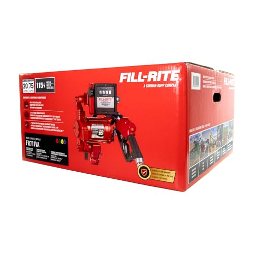 Image of Fill-Rite FR711VA 115V 20 GPM Fuel Transfer Pump with Mechanical Gallon Meter Package - Heavy-Duty Electric Pump with High Flow Rate and Durable Construction